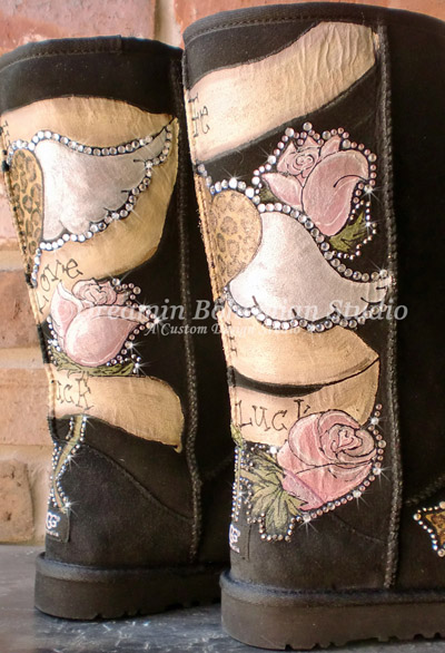 Life, Love, Luck hand painted boots life luck, love, hand painted ugg boots