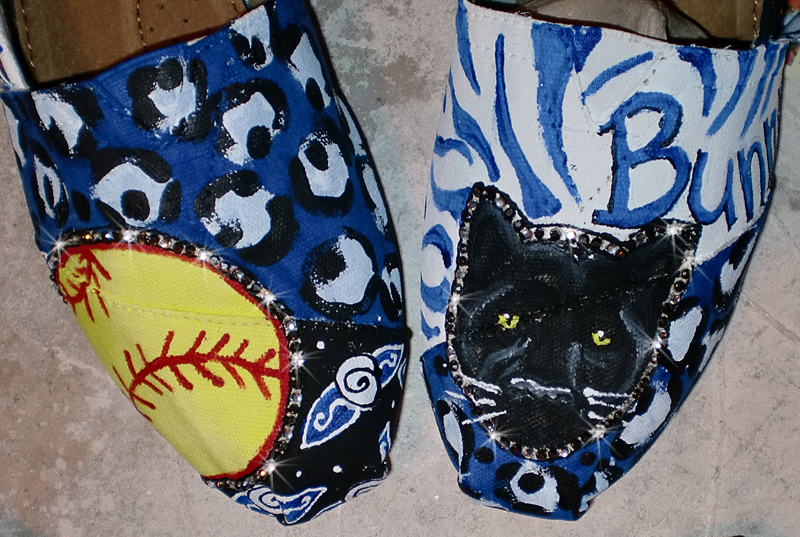 Painted Panther Softball hand painted TOMS Panther Softball painted TOMS