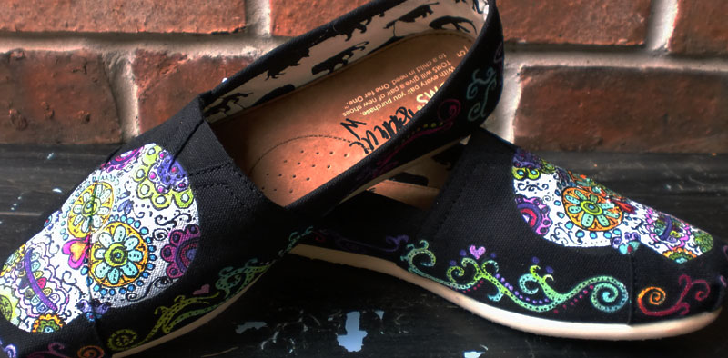 Painted Sugar Skull TOMS Inside of Sugar Skull TOMS
