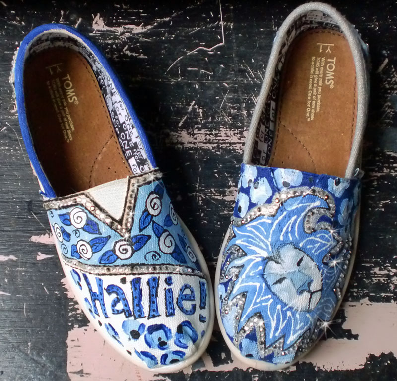 Personalized Blue Lions Cheer Team TOMS Shoes Spirit Toms Lions Cheer Team
