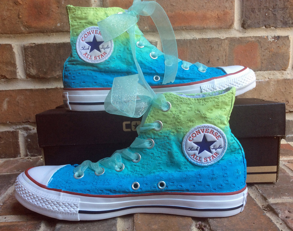 beautiful teal to green ombre chucks aqua to green ombre converse