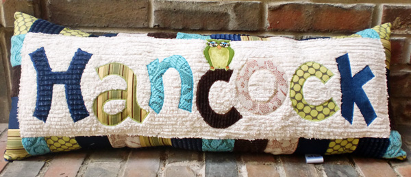 Custom Name Applique Chenille Pillows
