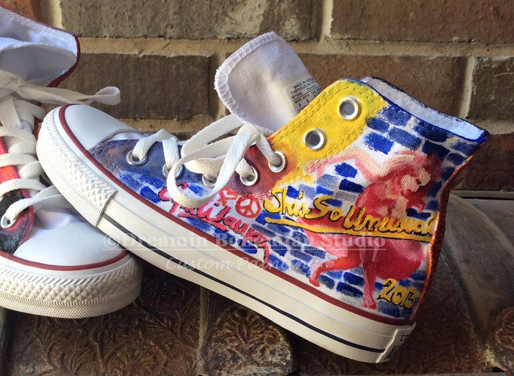 Rock Star singer superstar legend converse Chuck Taylors. Cyndi Lauper Hand painted rock star hi tops.
