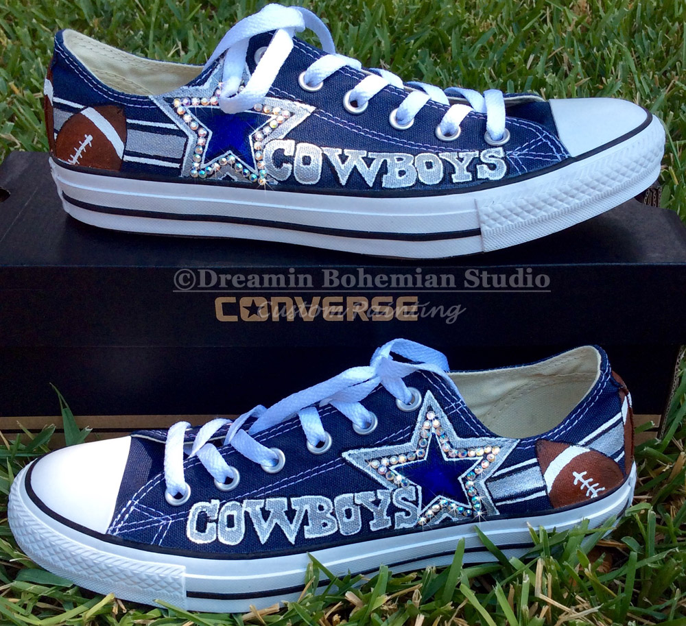 spirited hand painted chucks to rep your favorite football team