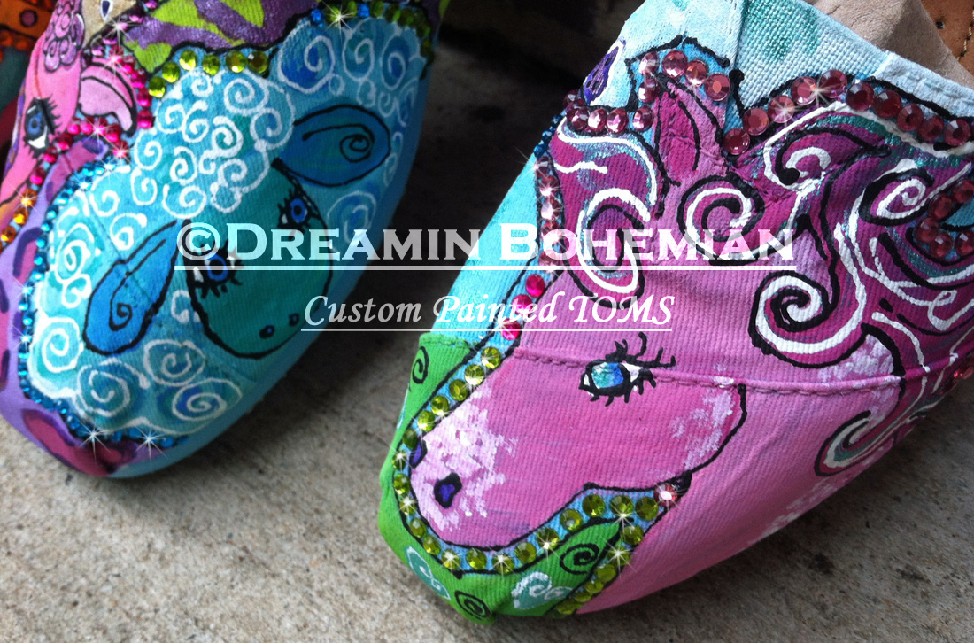 painted toms with farm animals horses and sheep