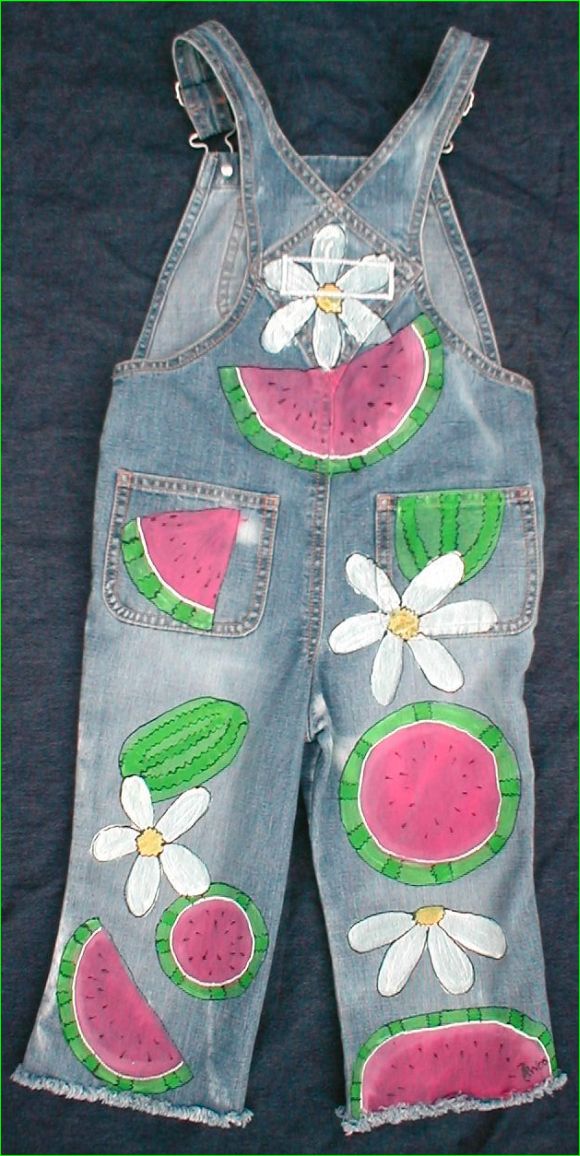 Hand painted watermelon overalls for your boutique girl