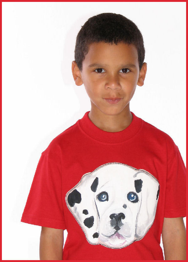 Hand painted applique Dalmatian tee