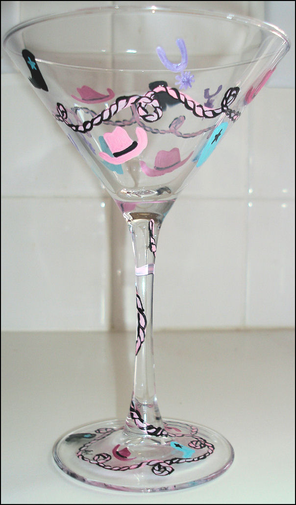 Hand Painted Cowgirl Diva Glasses