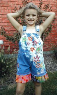 Hand painted Peace Daisies Overalls