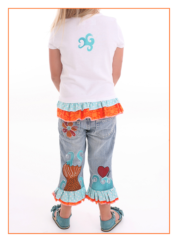 painted girls koi gold fish outfit