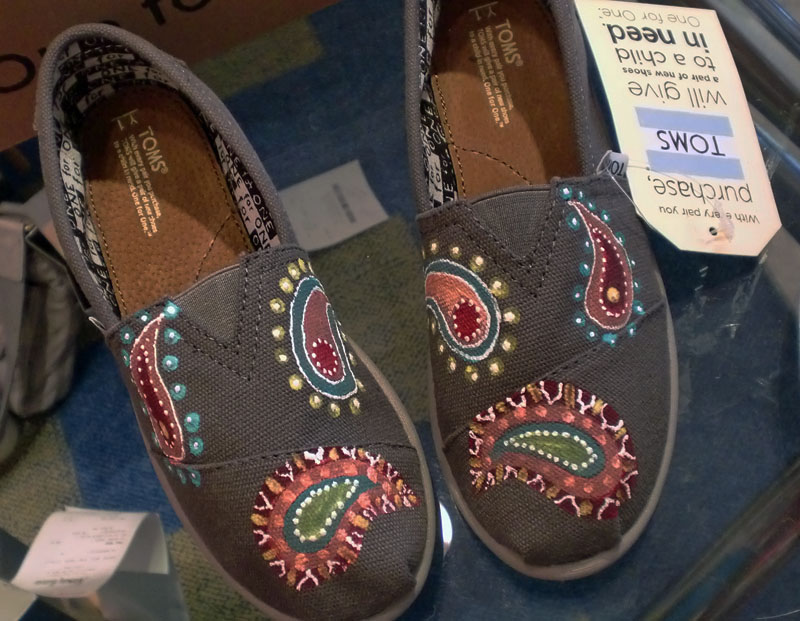 Painted Toms in custom colors paisleys to match a dress painted toms to match a dress