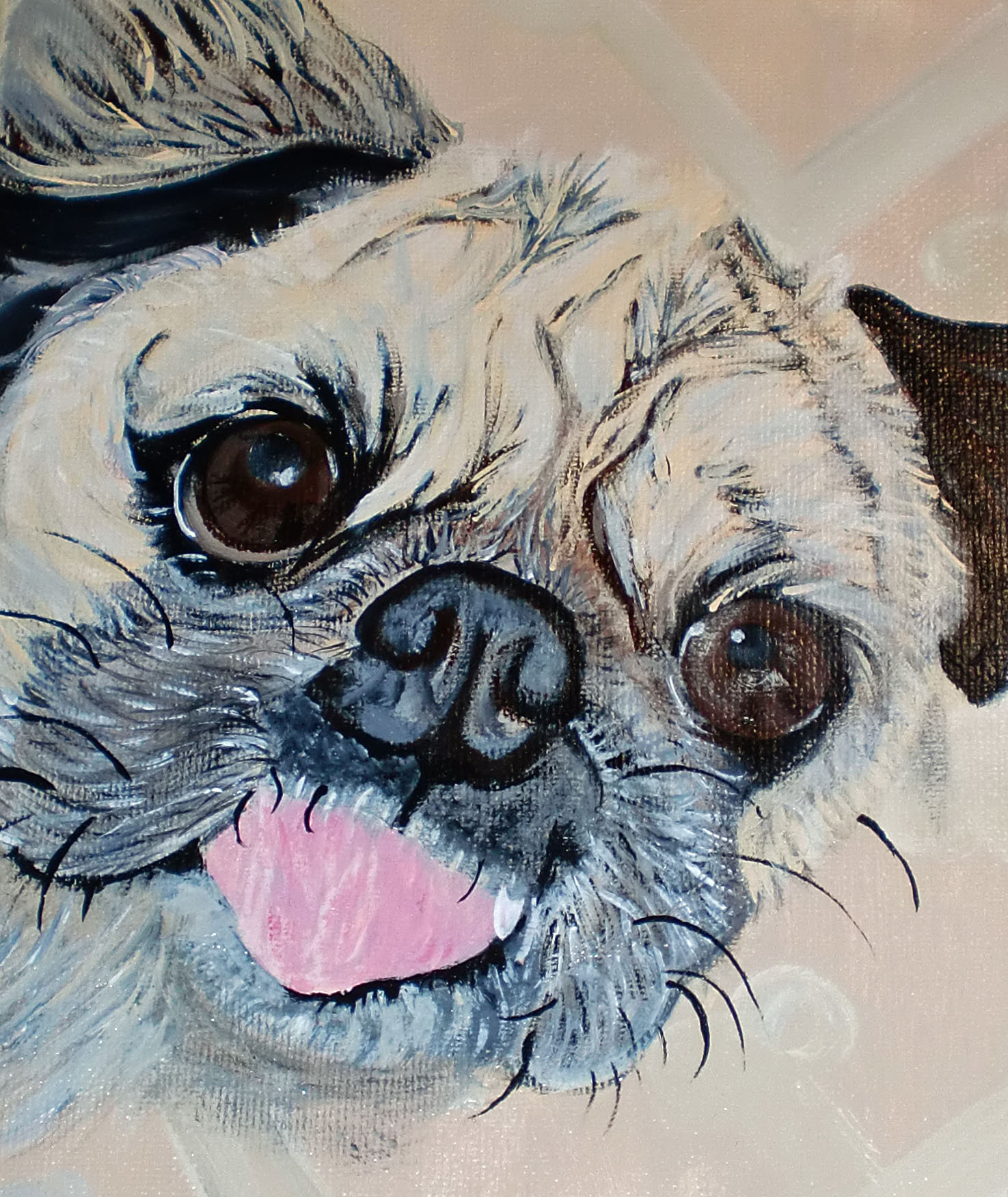 Custom portrait of a chinese pug chinese pug painting