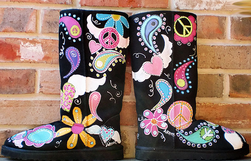 Hand Painted UGGS Boots Free Spirit Design for Women