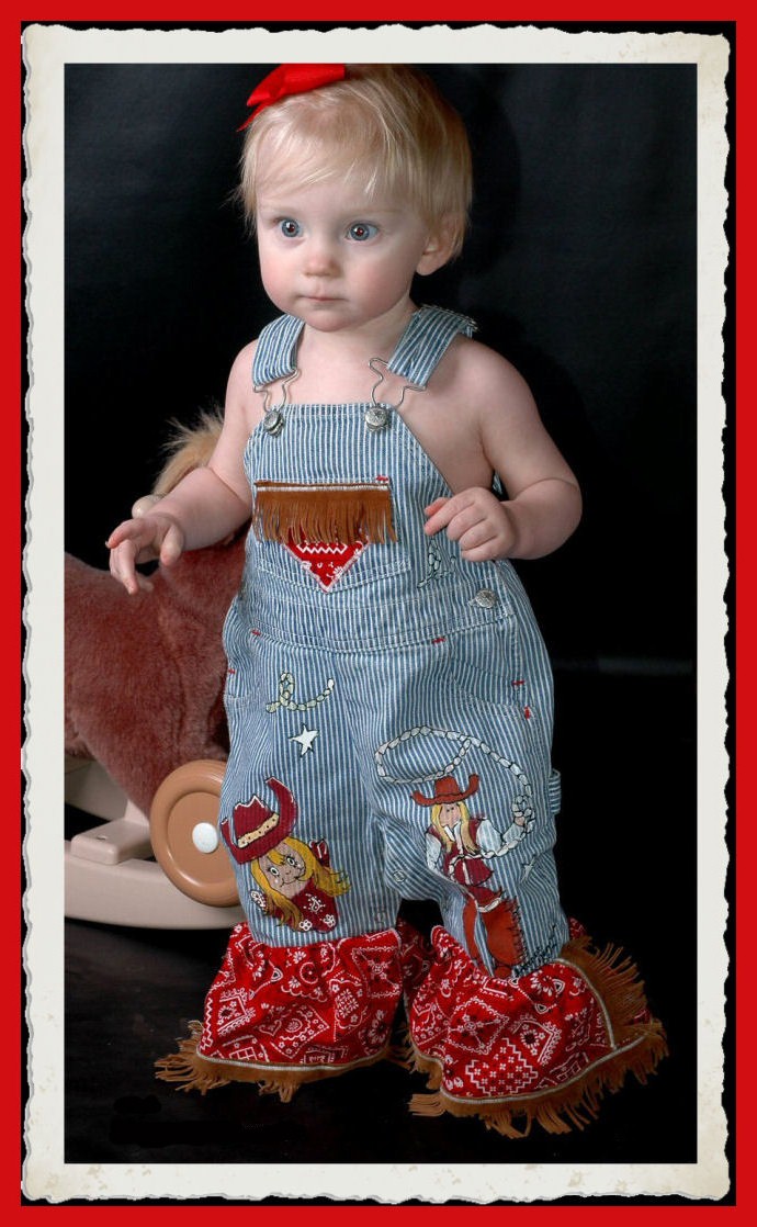 Custom Painted Classic Cowgirl Overalls