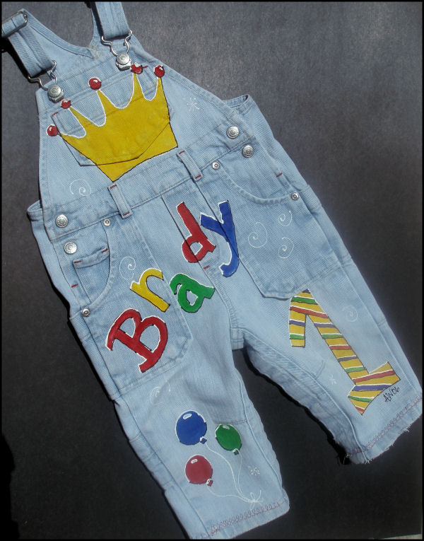 Custom Painted Birthday Boy Overalls