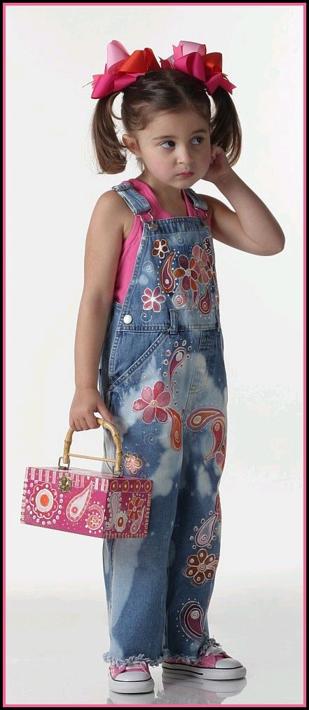 Custom Painted Funky Floral Overalls