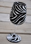 Hand Painted Zebra Wine Glasses