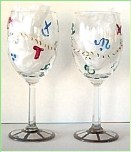 Hand Painted Rope and Brand Wine Glasses