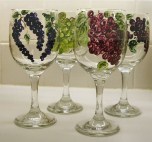 Hand Painted The Vineyard  Wine Glasses