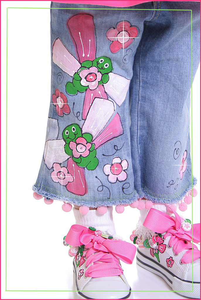Custom Painted Dragonfly Jeans for Girls