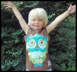 Hand Painted Owl Tee for Boys