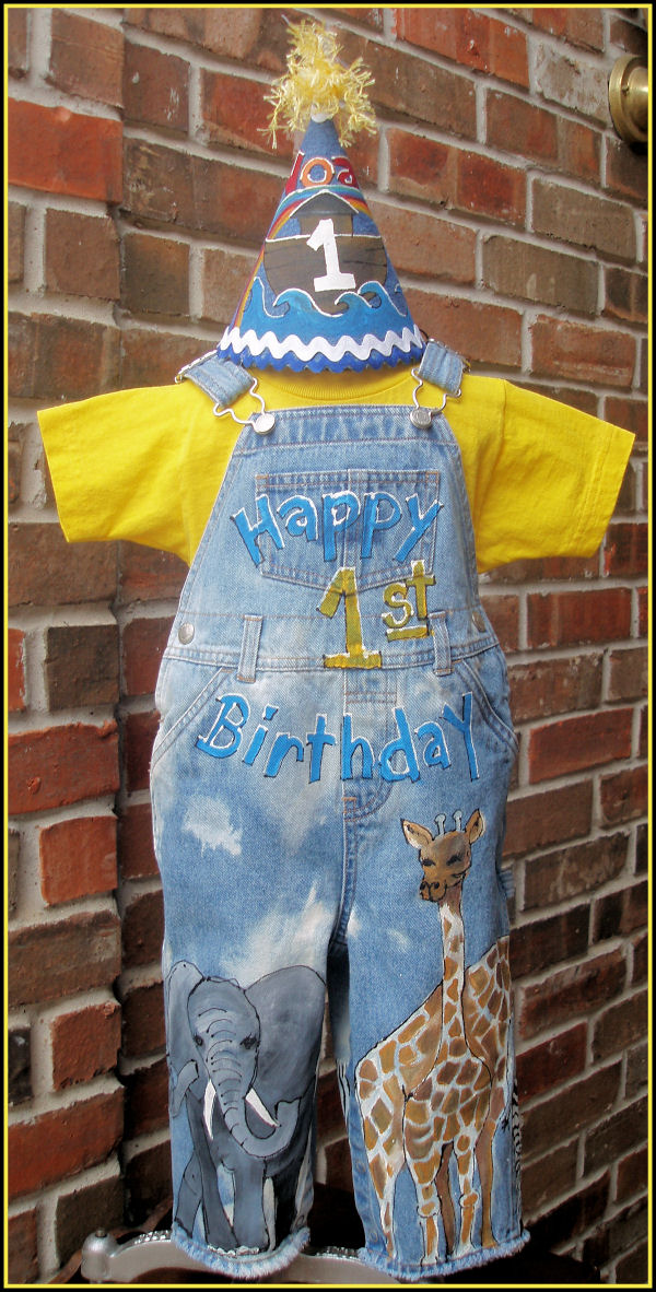 Custom Painted Noah's Ark Overalls