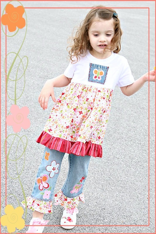 Hand Painted Euro Butterfly Outfit