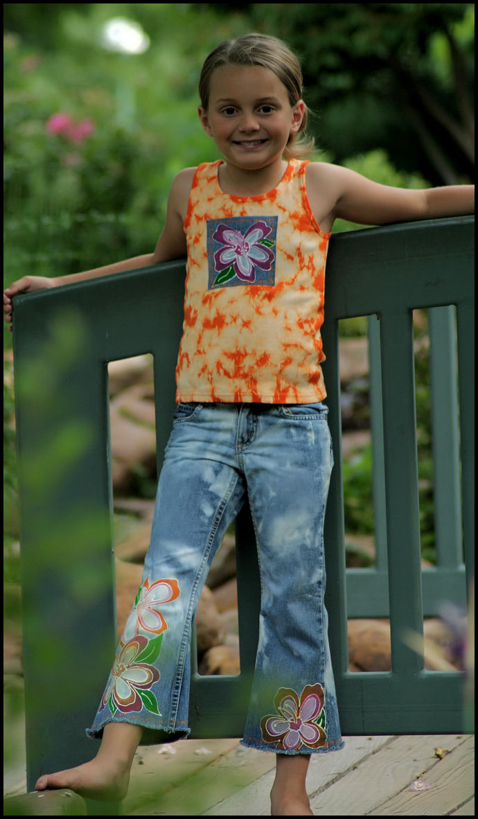 Painted Hibiscus Jeans and Tee