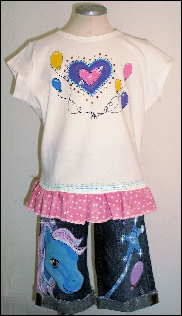 Hand Painted Pony Outfit for Girls