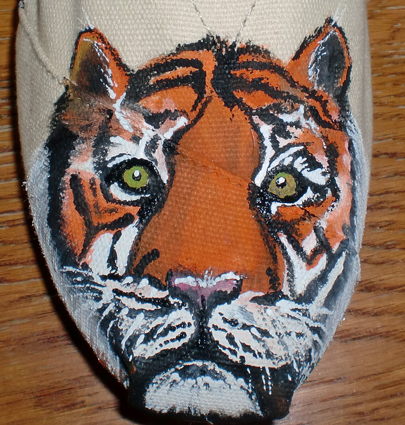 Natural Canvas Hand painted Tigers on Toms tiger painted on natural canvas toms