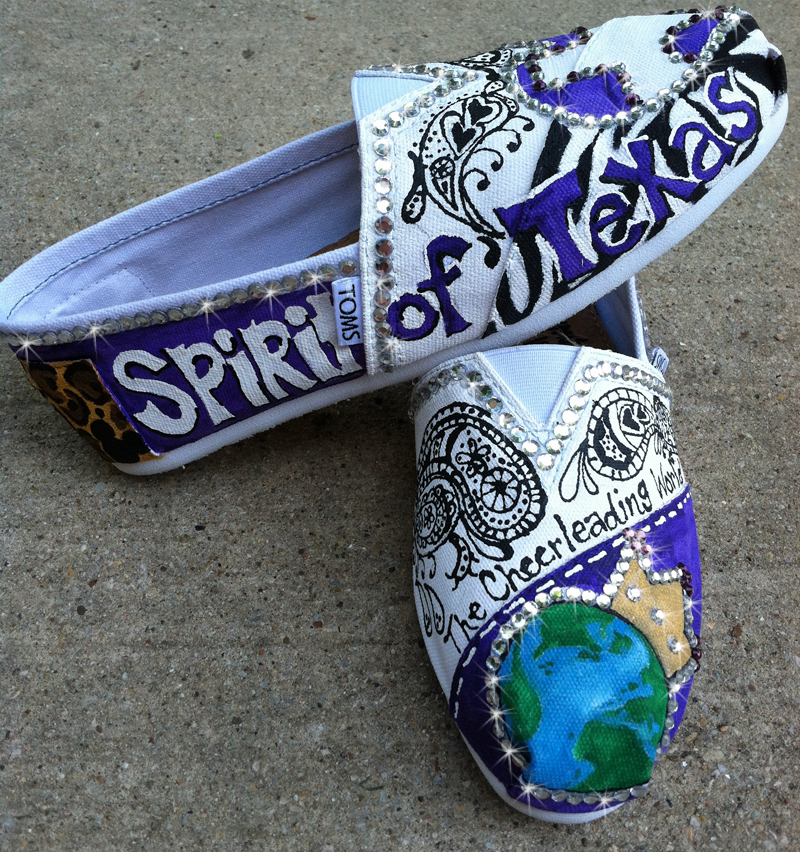 Painted Toms for Worlds Cheerleading Competition Painted Toms for World Cheerleading Competition