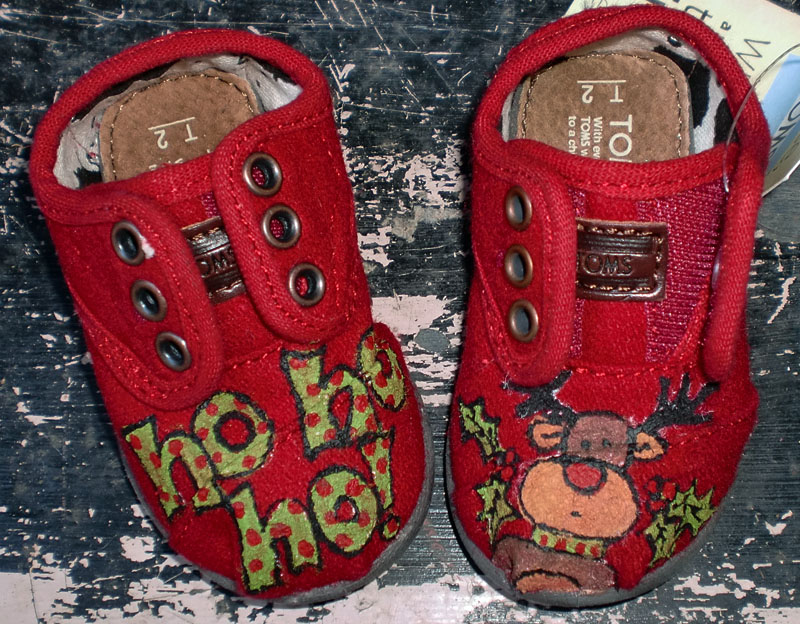 Christmas Reindeer Theme Painted TOMS Christmas Reindeer Theme Painted TOMS