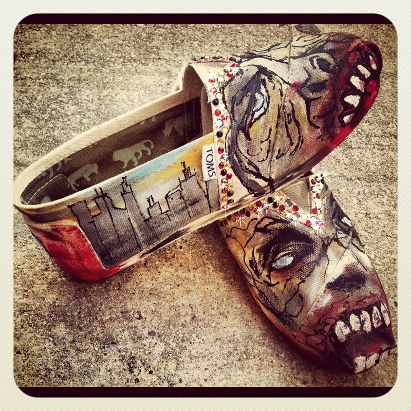 Hand painted Zombie TOMS Zombie TOMS