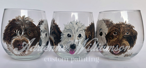 wirehaired pointing griffon stemless wine glasses